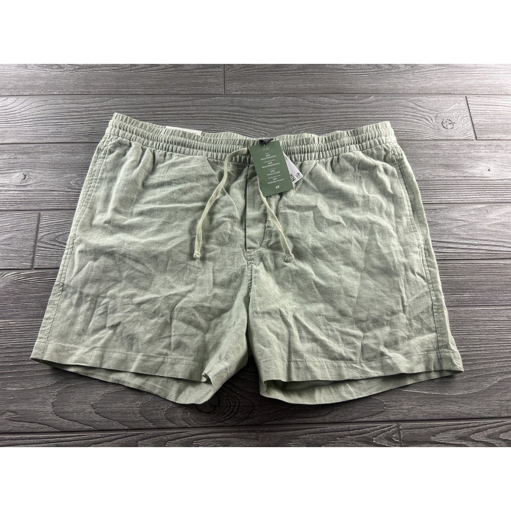 NWT H&M Regular Fit Short Length Light Beige Linen Women’s Shorts Size XL
